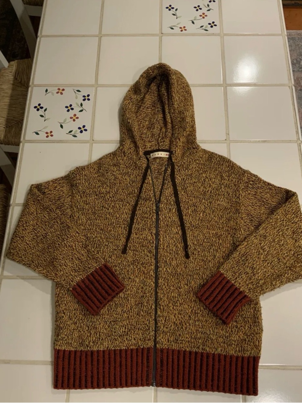 Marni x Uniqlo Mix Color Yarn Oversized Full-Zip Knit Hoodie XS